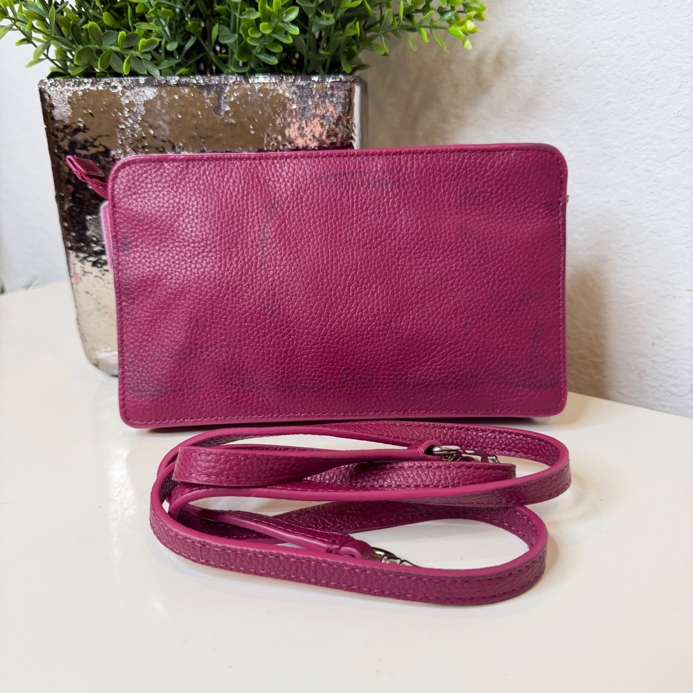Coach Crossbody Bag Womens Magenta Pebbled Leather G1592-64798 Barbiecore 8in - Picture 2 of 16